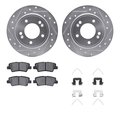 Dynamic Friction Co 7512-21038, Rotors-Drilled and Slotted-Silver w/ 5000 Advanced Brake Pads incl. Hardware, Zinc Coat 7512-21038